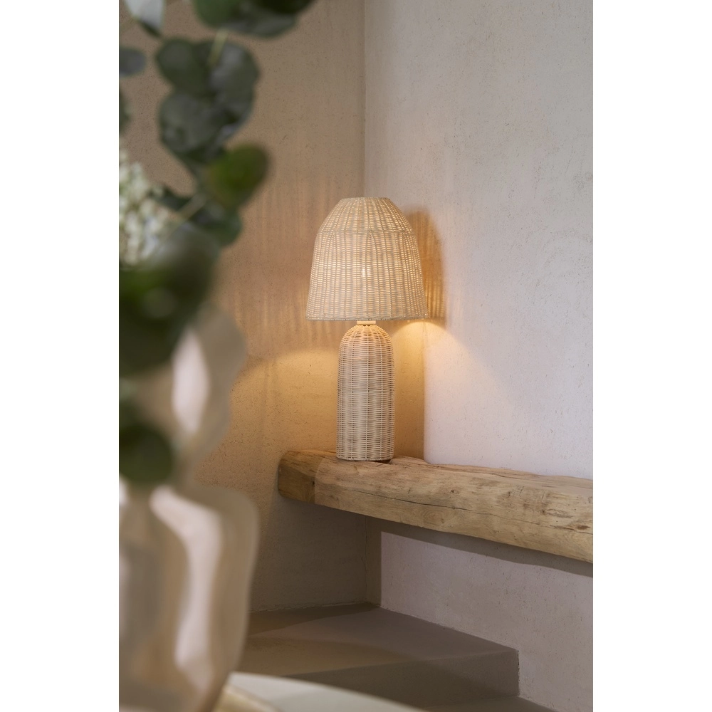 Rattan table lamp Mandor Ø 28.5cm - dark rattan Light & Living 8717807820541