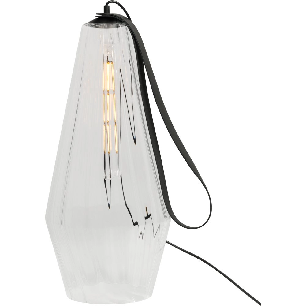 Table lamp black Diamond 80cm with clear glass