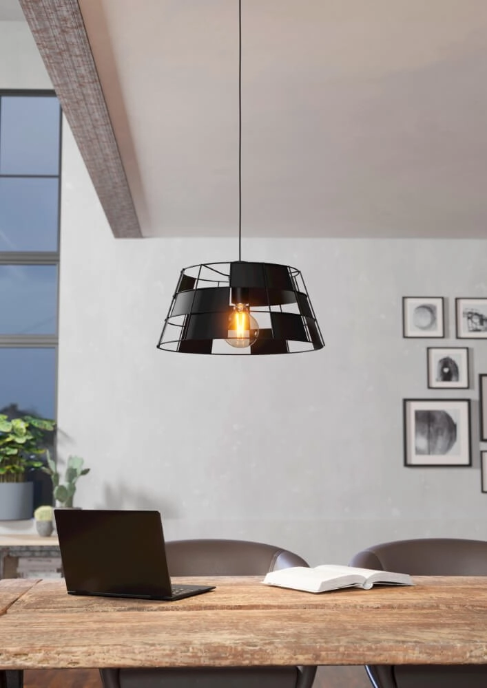 Black pendant lamp Pontefract Ø 42cm Eglo 9002759438920