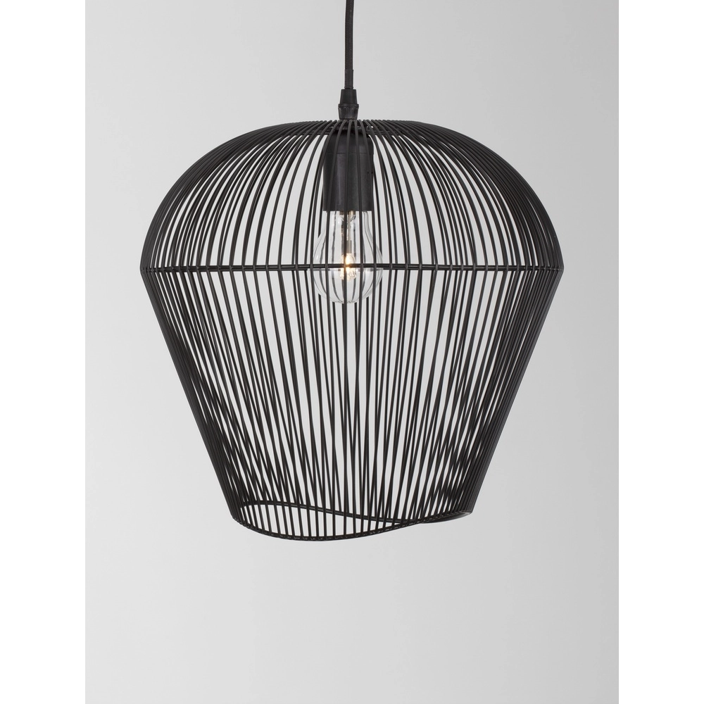 Bohemian pendant lamp Bredo Ø 31.5cm black Lyora 5212017438911