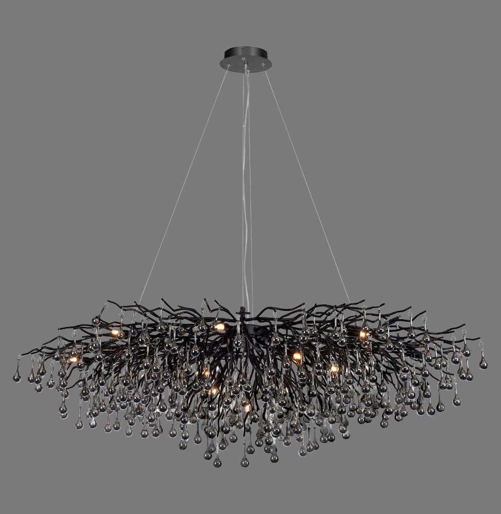 Large chandelier Icicle black Paul Neuhaus 4012248377543