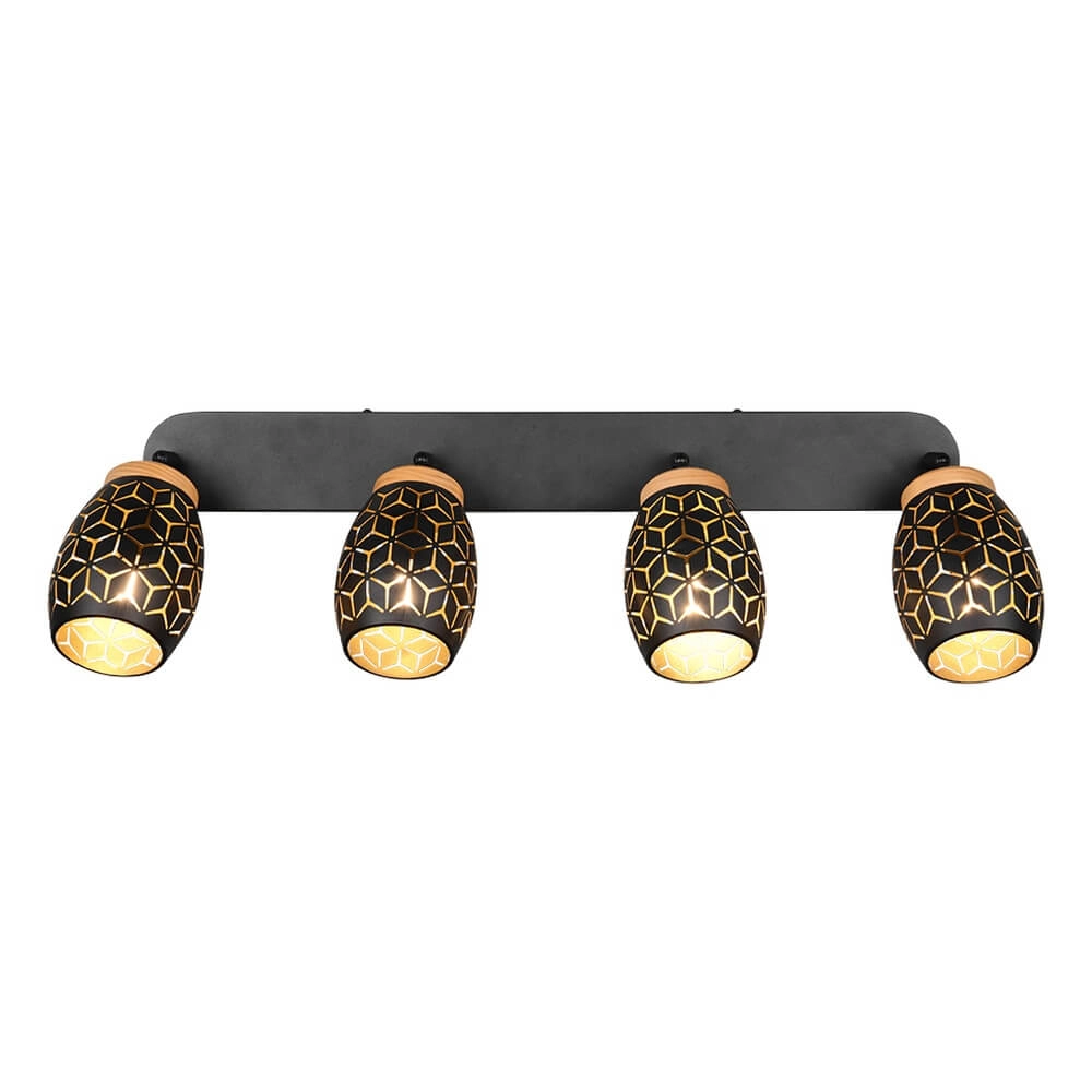 4-light surface-mounted spot Bidar black Trio 4017807640700
