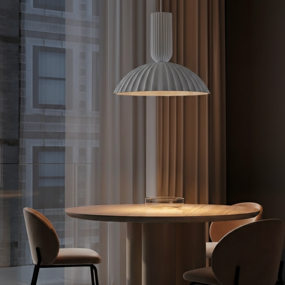 Pendant lamp Ammos white plaster