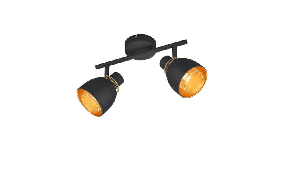 Black ceiling lamp Punch 2-light