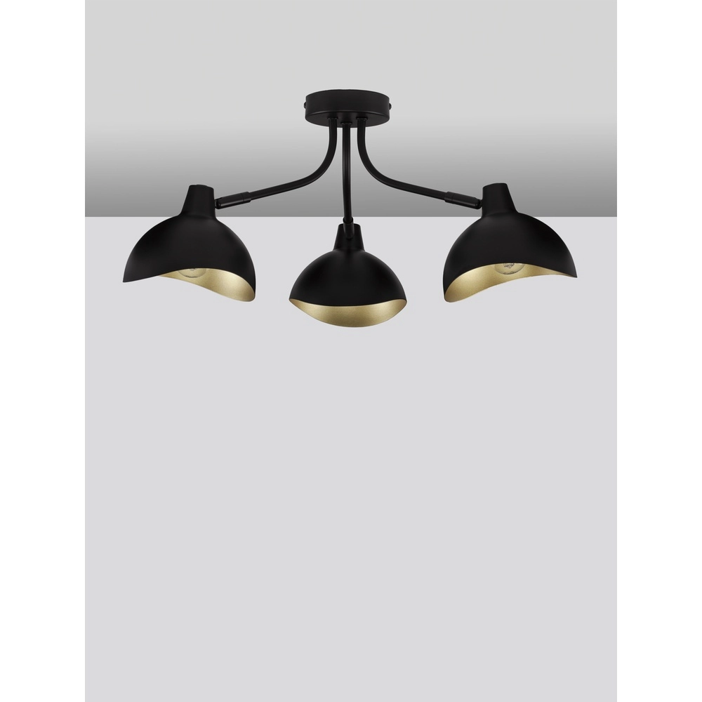Ceiling lamp Geti M black with gold inside