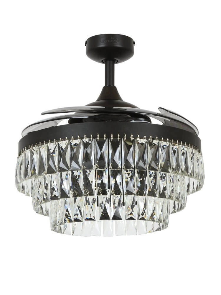 Black ceiling fan with crystal Fanway Veil Ø 122cm Beacon 9333509143970