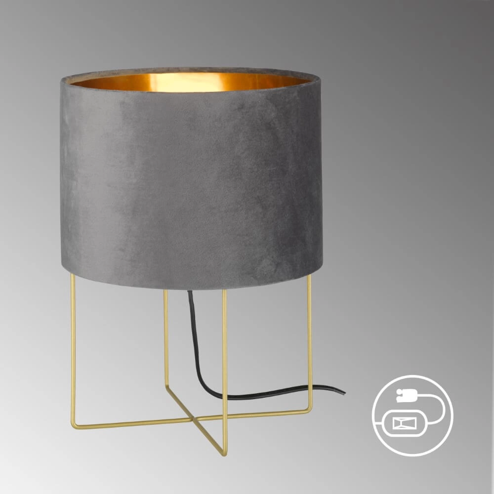 Table lamp Aura gray velvet Fischer & Honsel 4003694504607