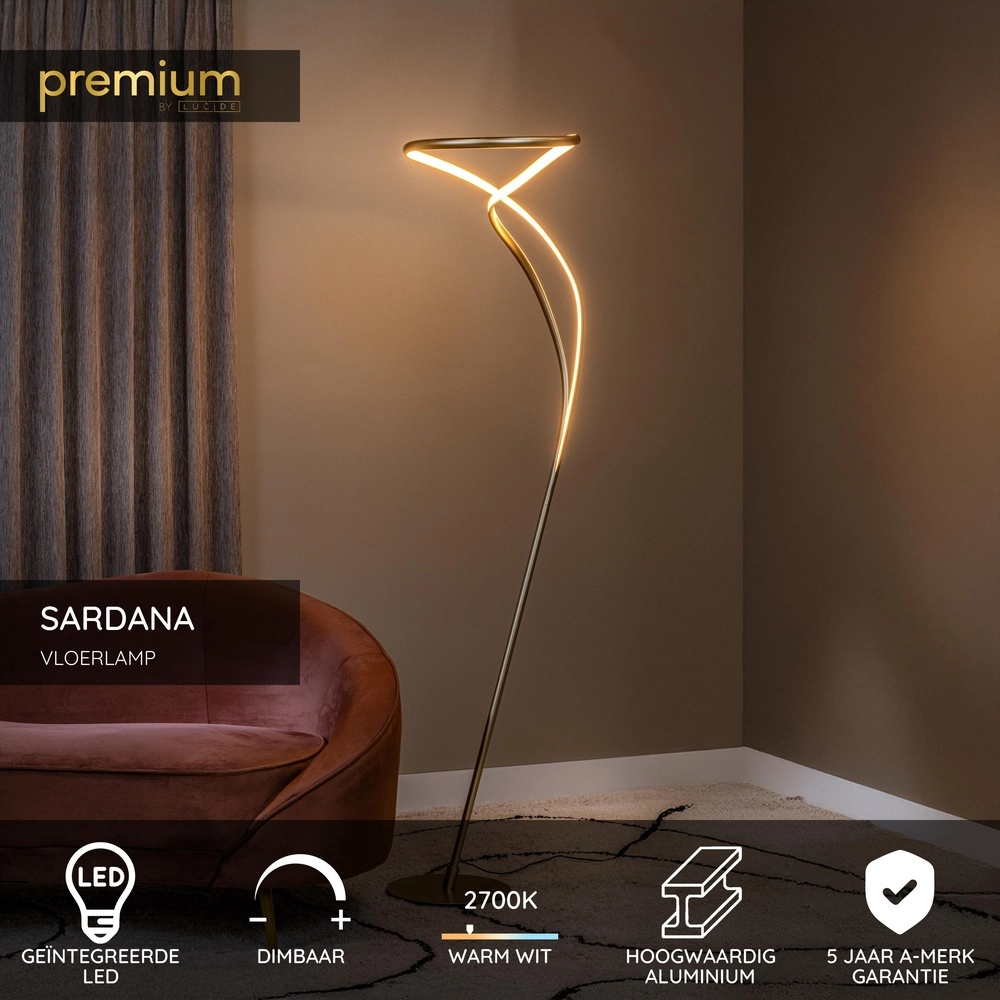 Floor lamp Sardana Design Gold Premium by Lucide 5411212560261