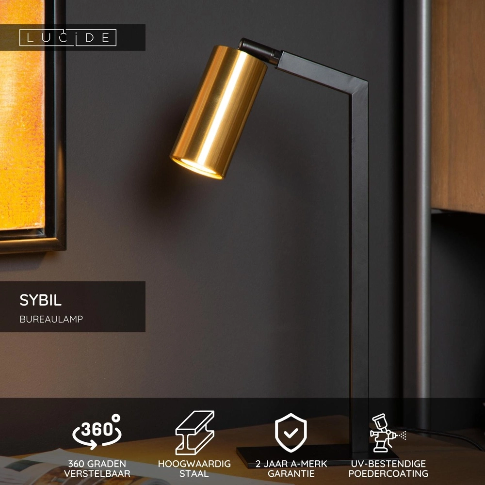 Black desk lamp Sybil Design Lucide 5411212451781
