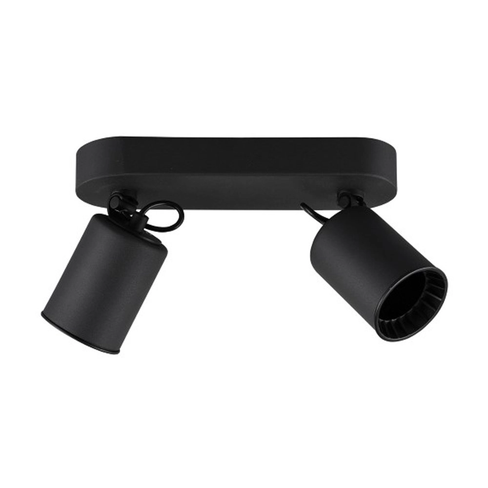 Black ceiling lamp Pago with 2 spotlights