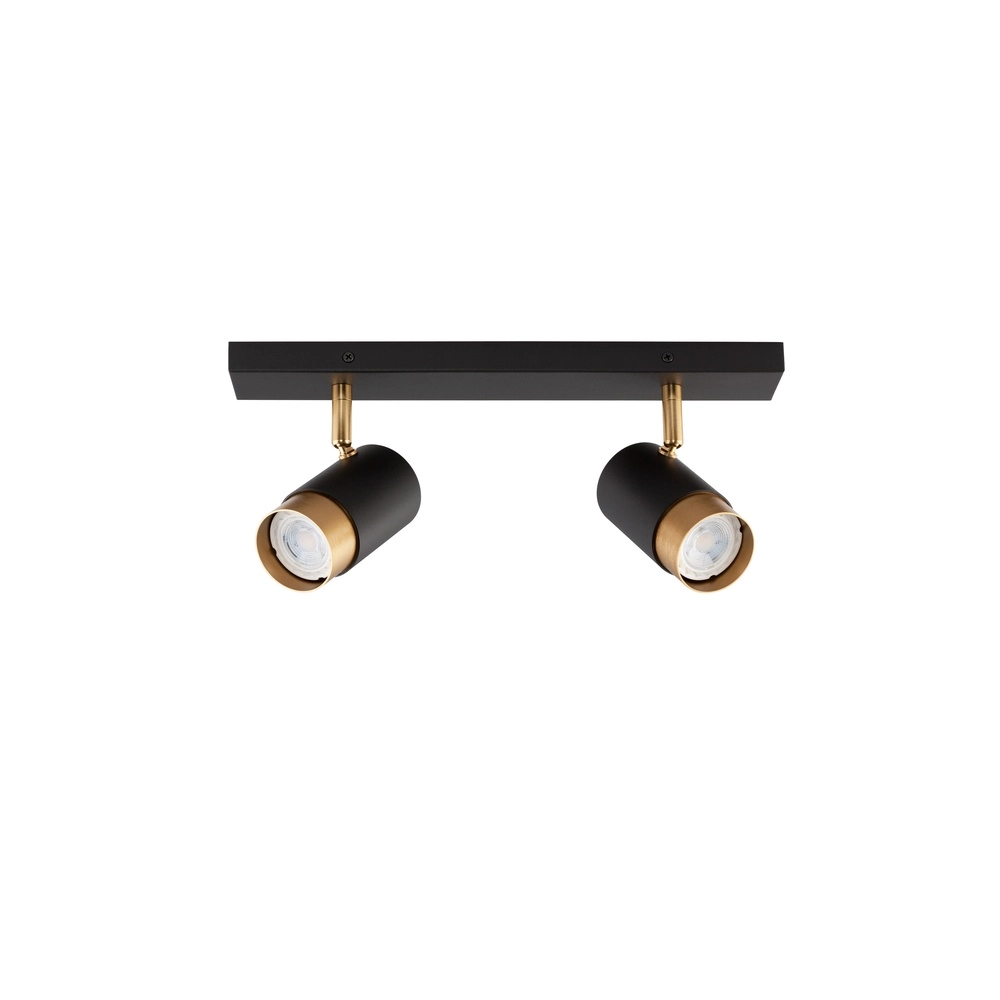 Ceiling spotlight Pogno 2-light black with gold Lyora 5212017430847