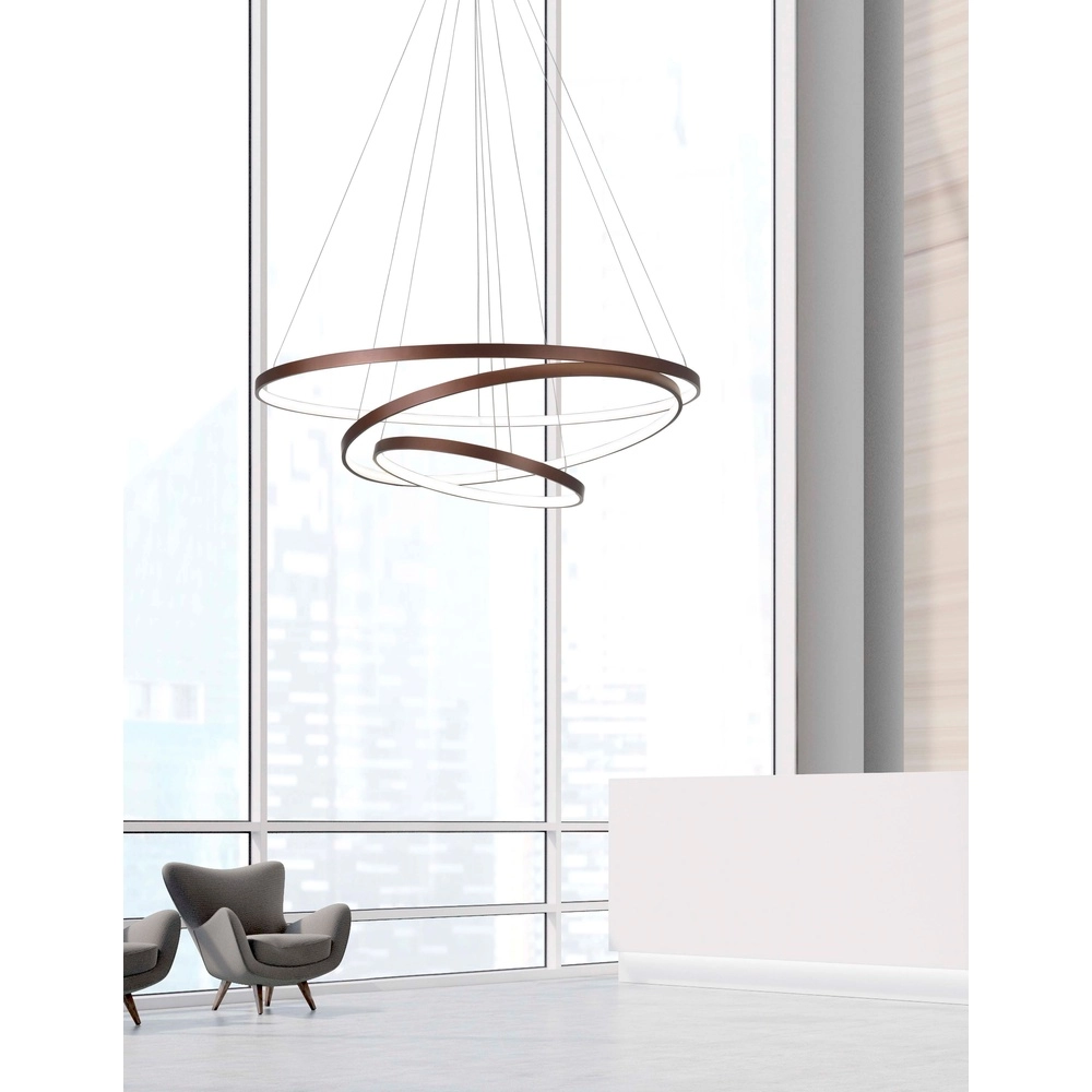 Design pendant lamp Ferrol Coffee Brown Triple