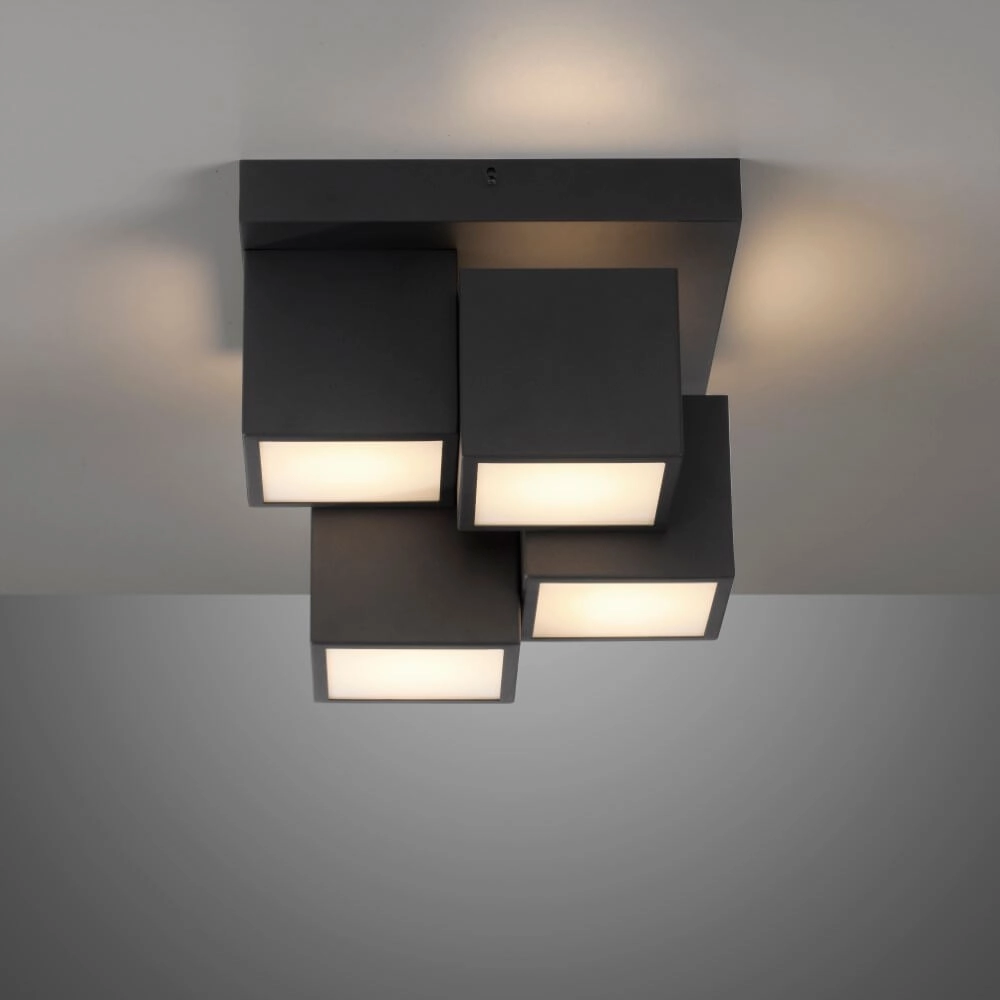 Black ceiling lamp Tetris black Just Light 4043689004538