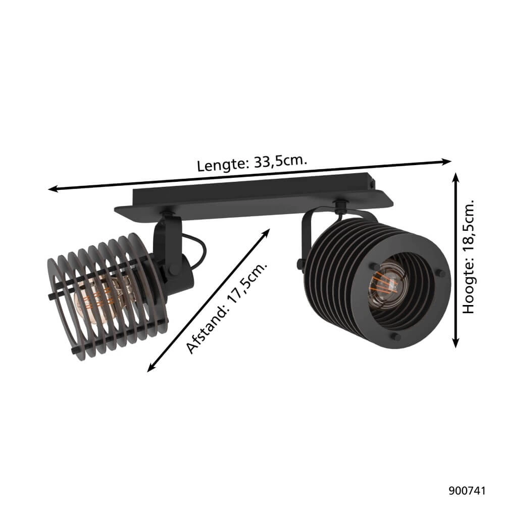 Industrial ceiling spotlight Segovia 2-light Eglo 9008606267156