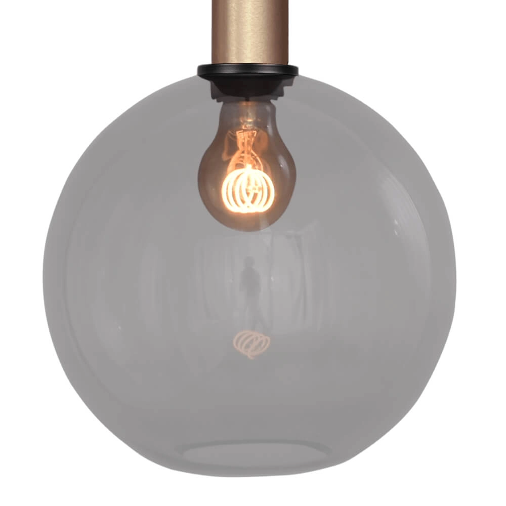 Hanging lamp Ø 25cm Bella 2 Brass gold with smoke glass Masterlight 8718121333977