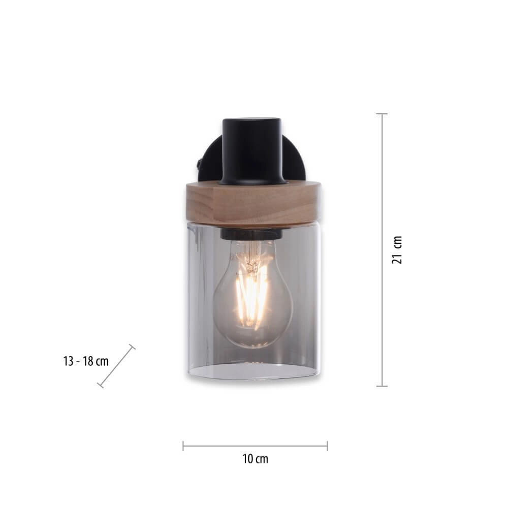 Wall lamp Pasqual black Just Light 4043689986100
