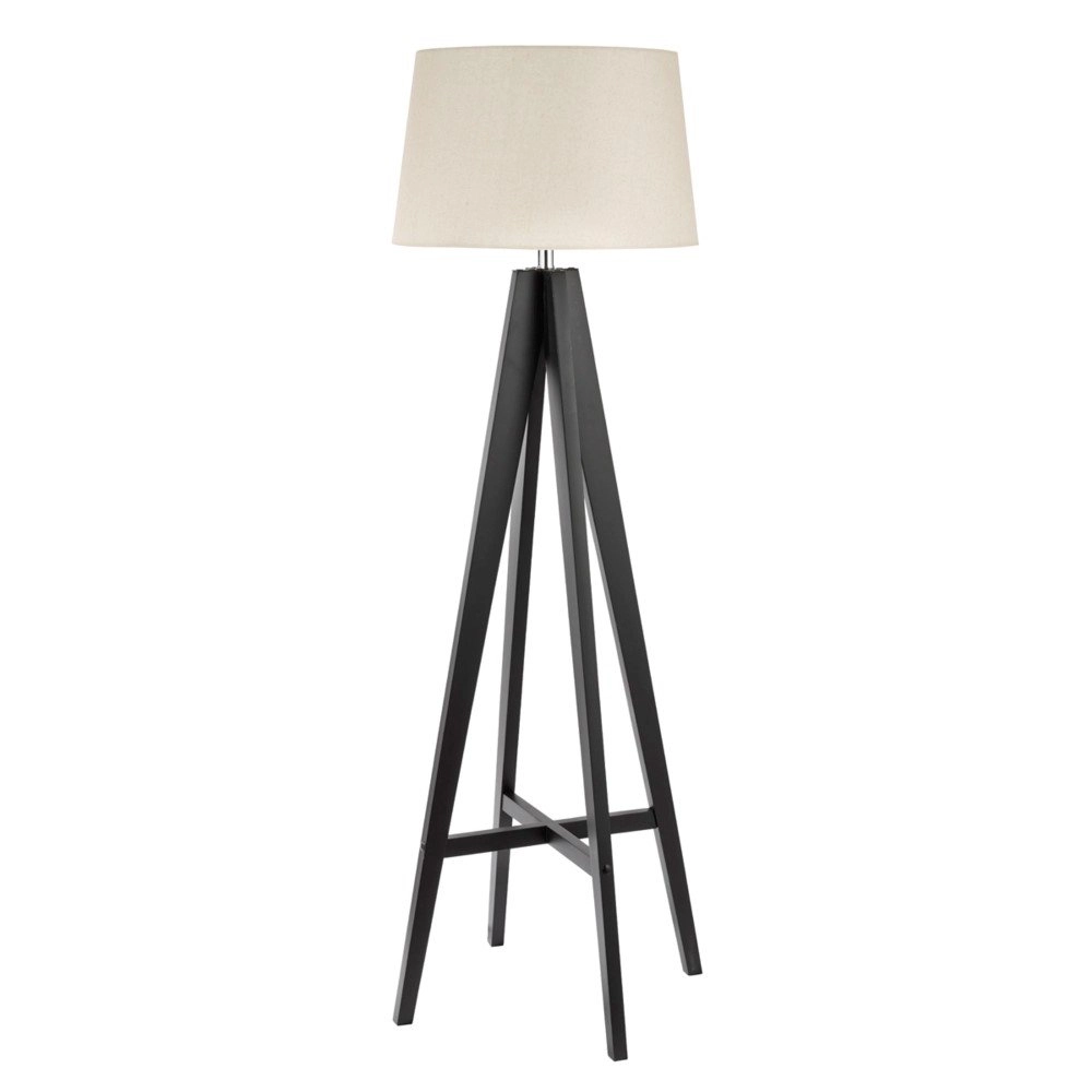 Country floor lamp Easel 148cm black with taupe