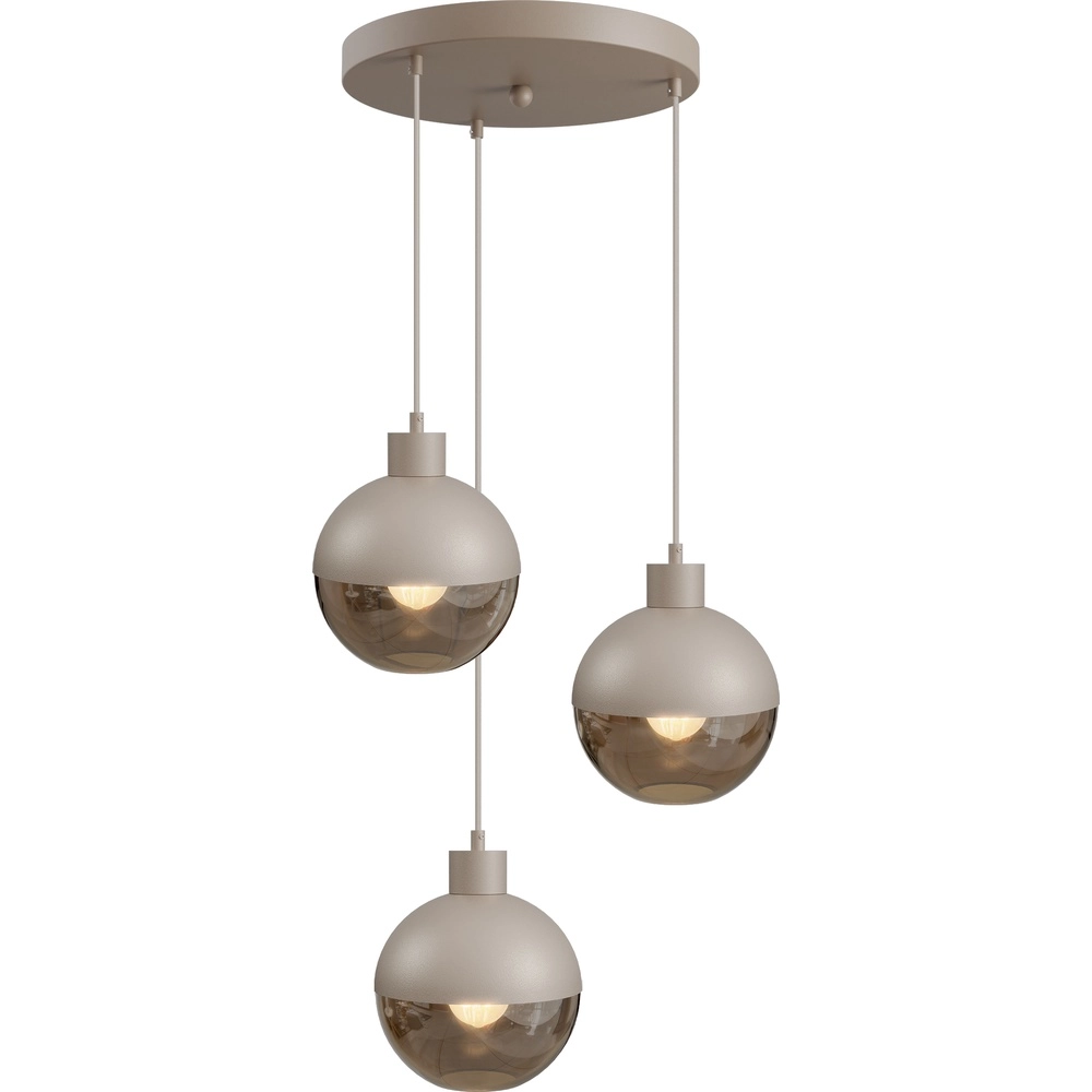 Design pendant lamp Opera 3-light beige terra Ø 35cm