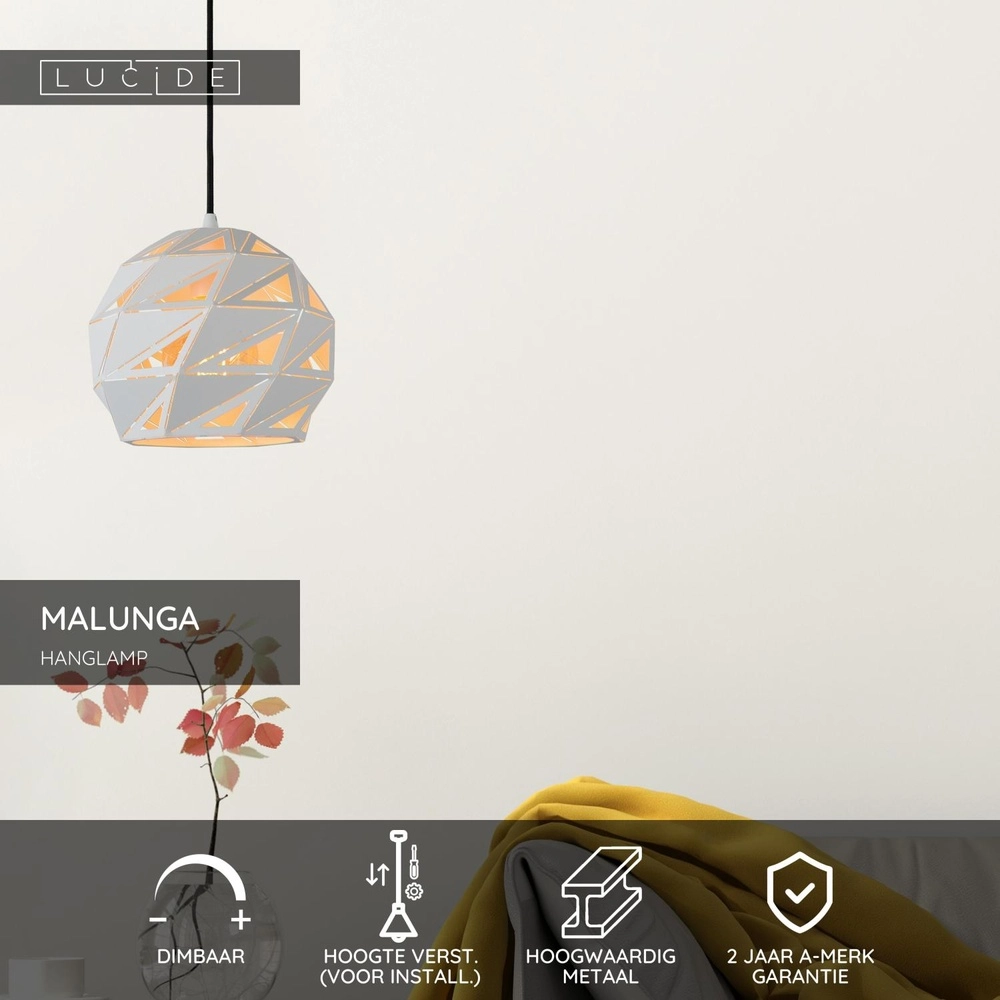 Design pendant lamp Malunga white Lucide 5411212210968