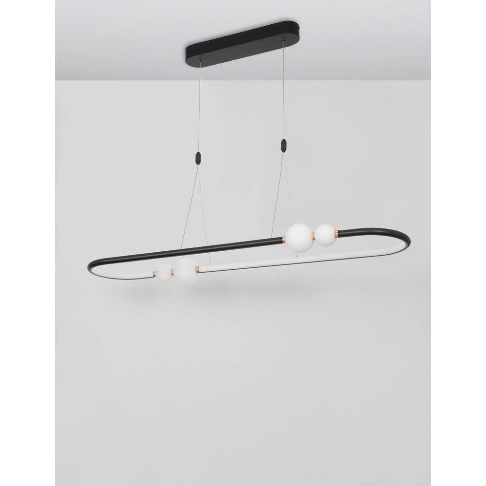 Pendant lamp Celia black and white oval Lyora 5212017429353
