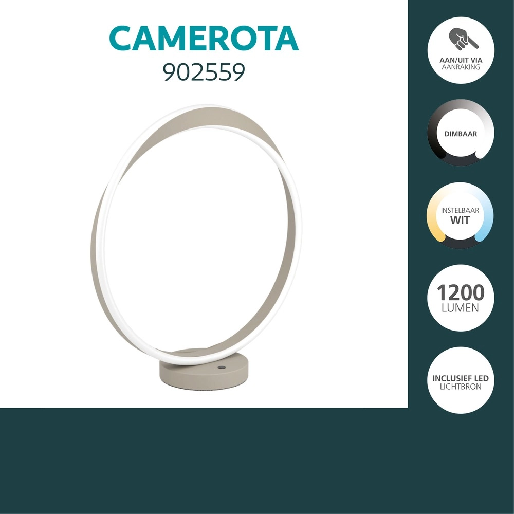 Design table lamp Camerota sand brown