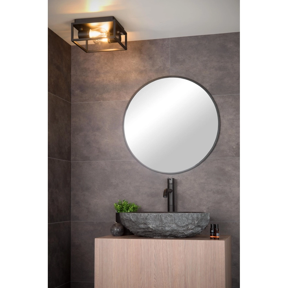 Black wall lamp Carlyn 2-light bathroom IP54 Lucide 5411212271709