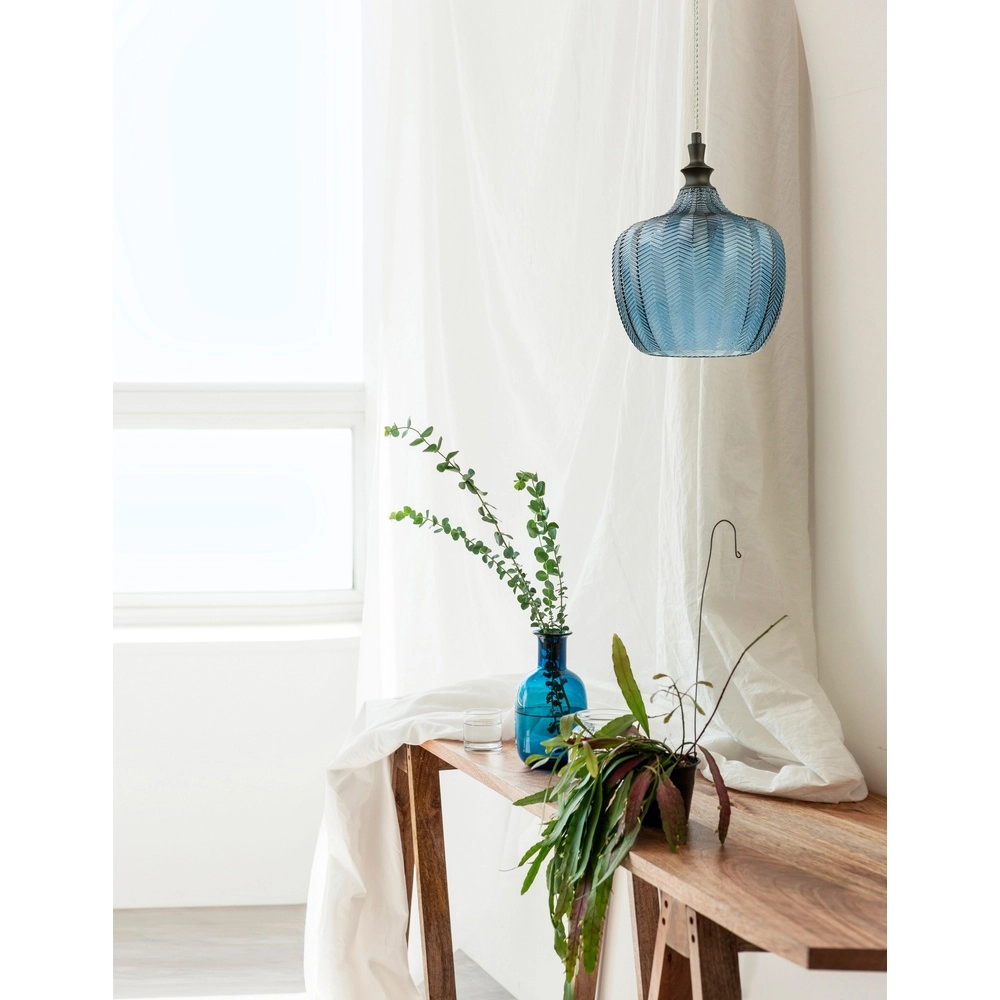 Pendant lamp Loni blue glass