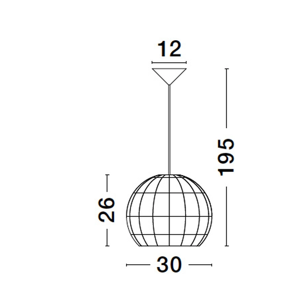 Rattan pendant lamp Marlo Ø 30cm ball Lyora 5212017438829