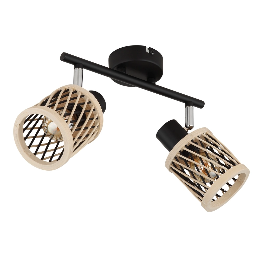 Wall lamp Mali 2-light black with caps Globo 9007371531714