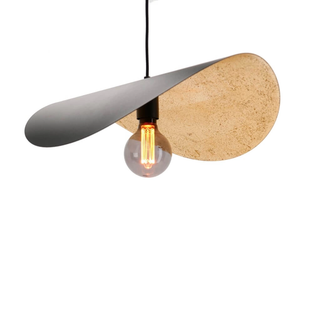 Black hanging lamp Saceda with gold Ø 53cm