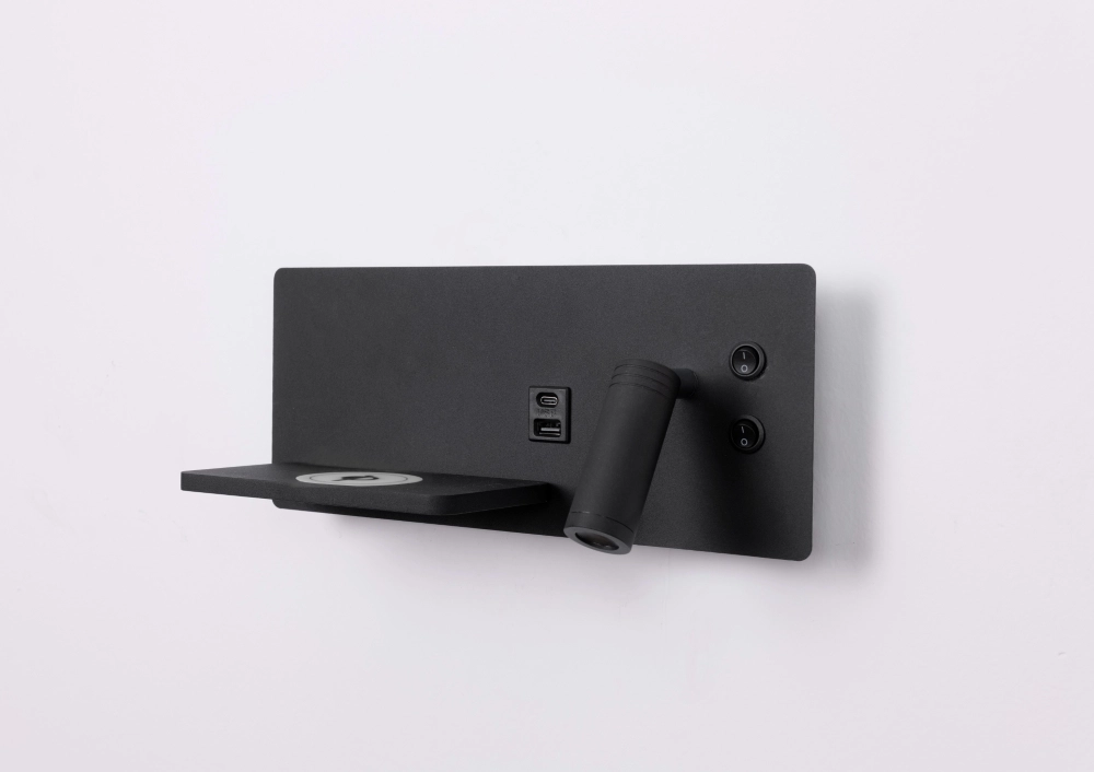 Bedside lamp Charge Right black with wireless charger Artdelight 8720701103665