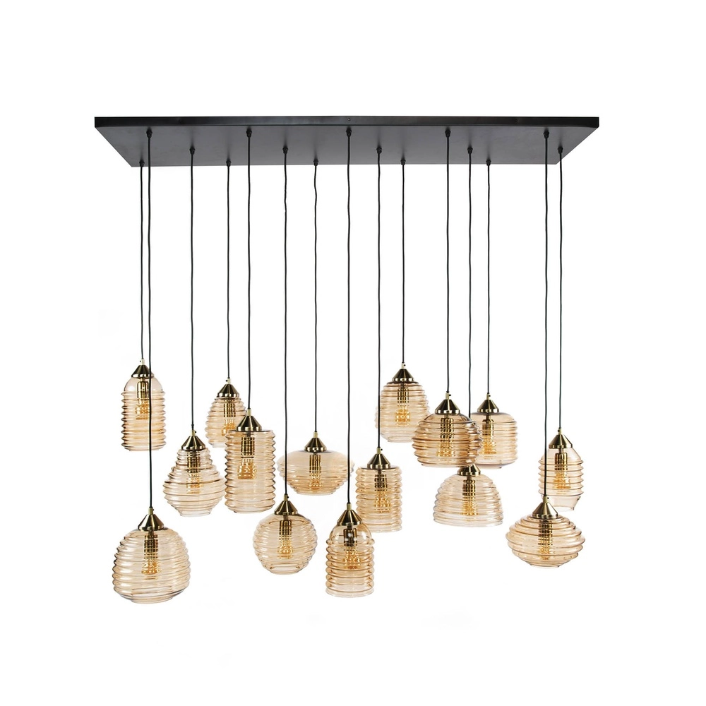 15-light pendant lamp Rib Ribbed glass Lyora 8716803511132