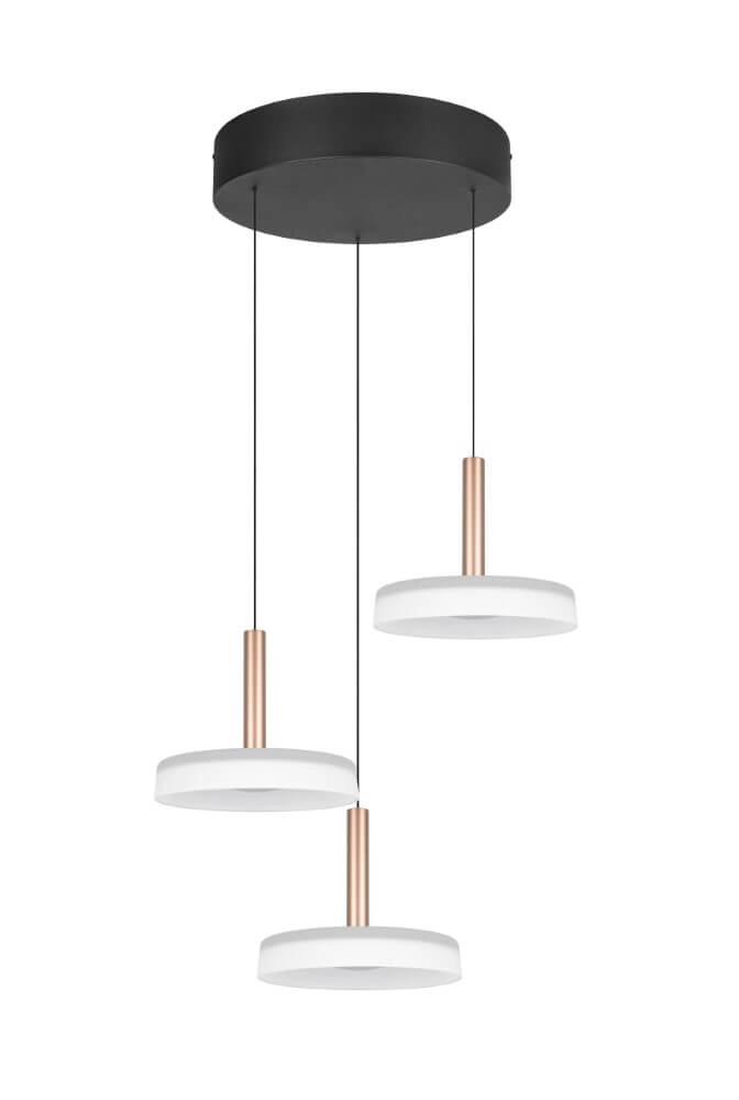 3-light LED pendant light Celeste white glass Trio 4017807627398
