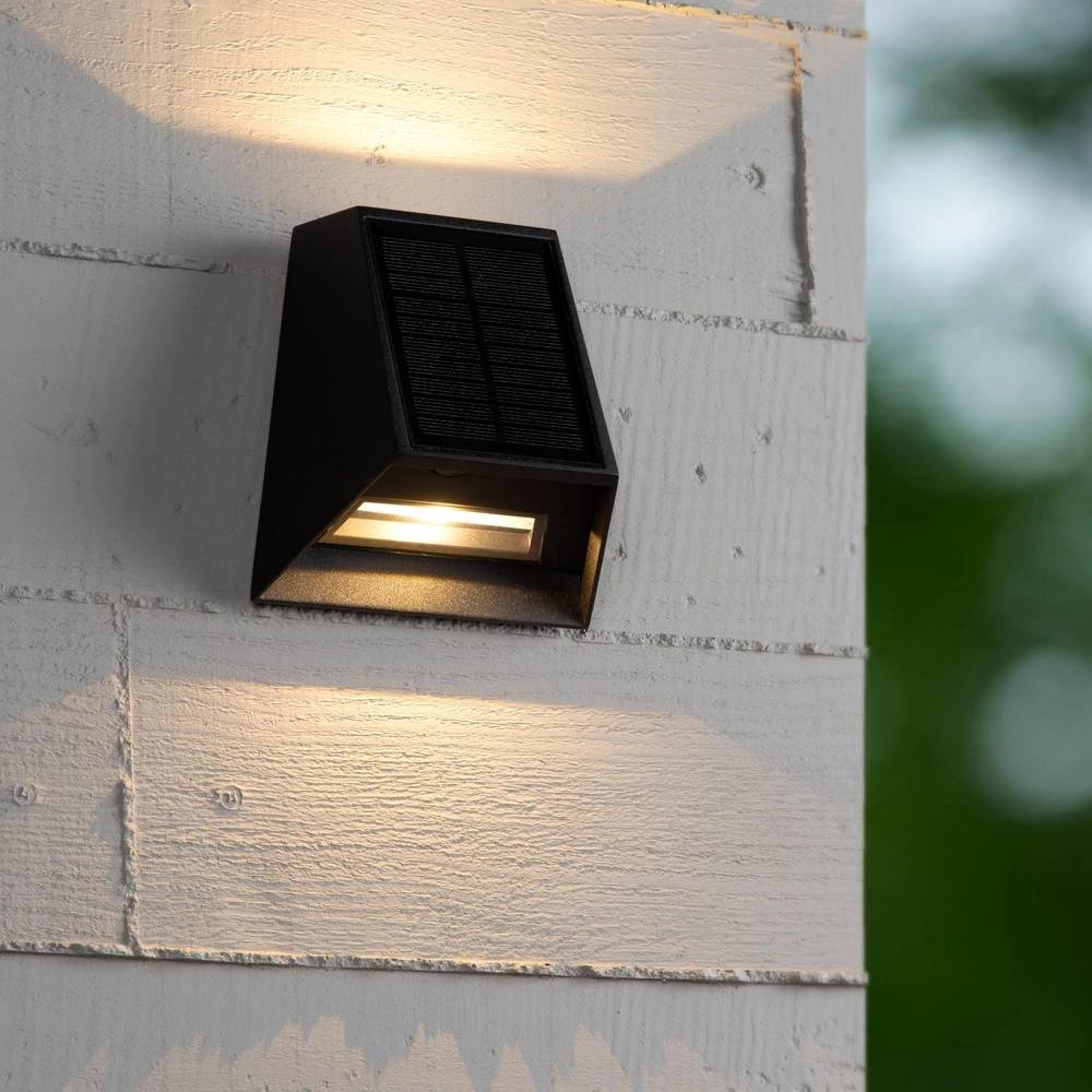 Wall lamp Luton Solar Black Lucide 5411212152107