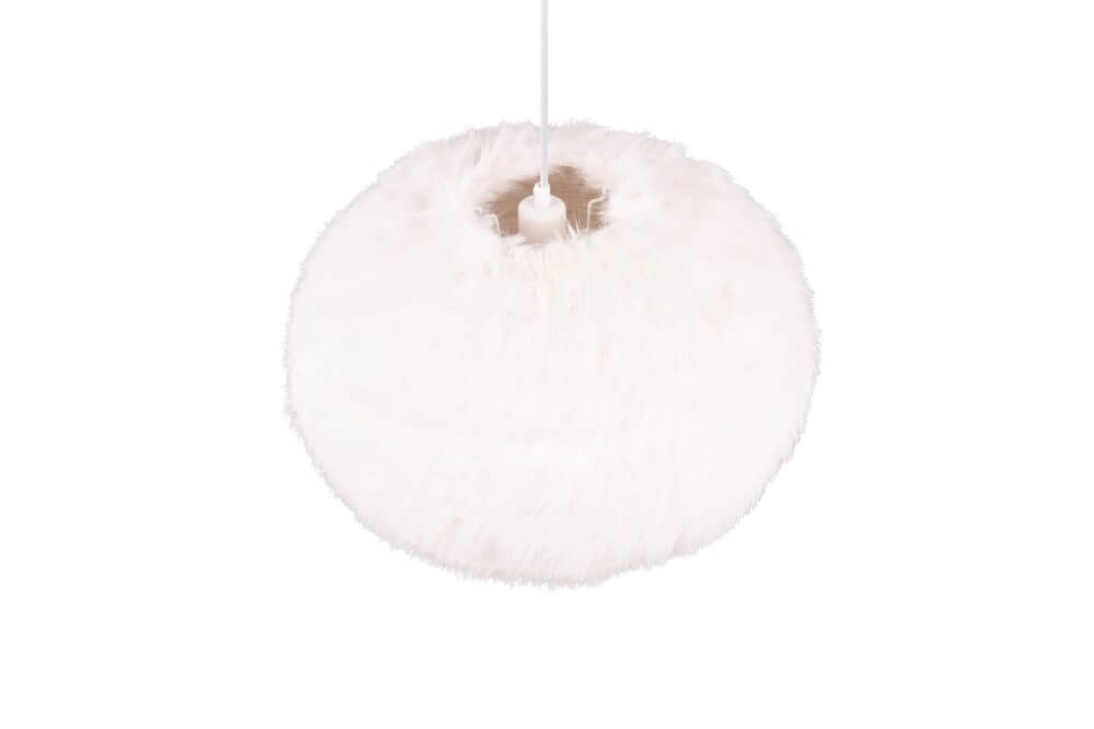 Fabric pendant lamp Furry cream Ø 50cm Trio 4017807600117
