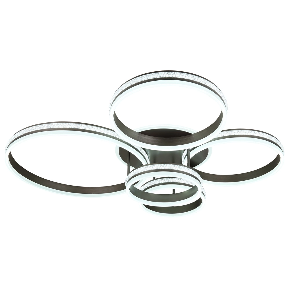 Design ceiling lamp Grouni 5 rings titanium brushed Globo 9007371457991