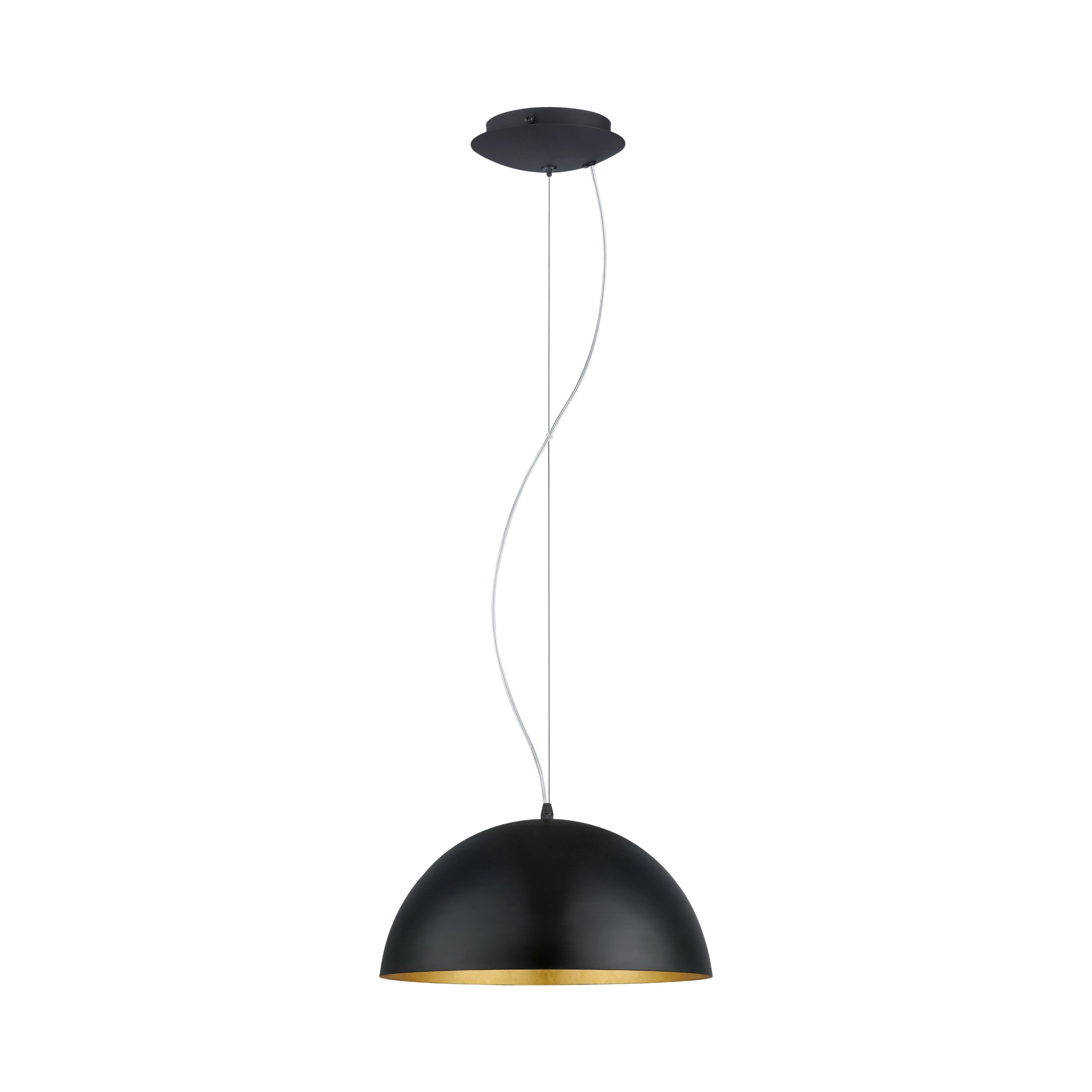 Pendant lamp Gaetano 1 38cm black - gold