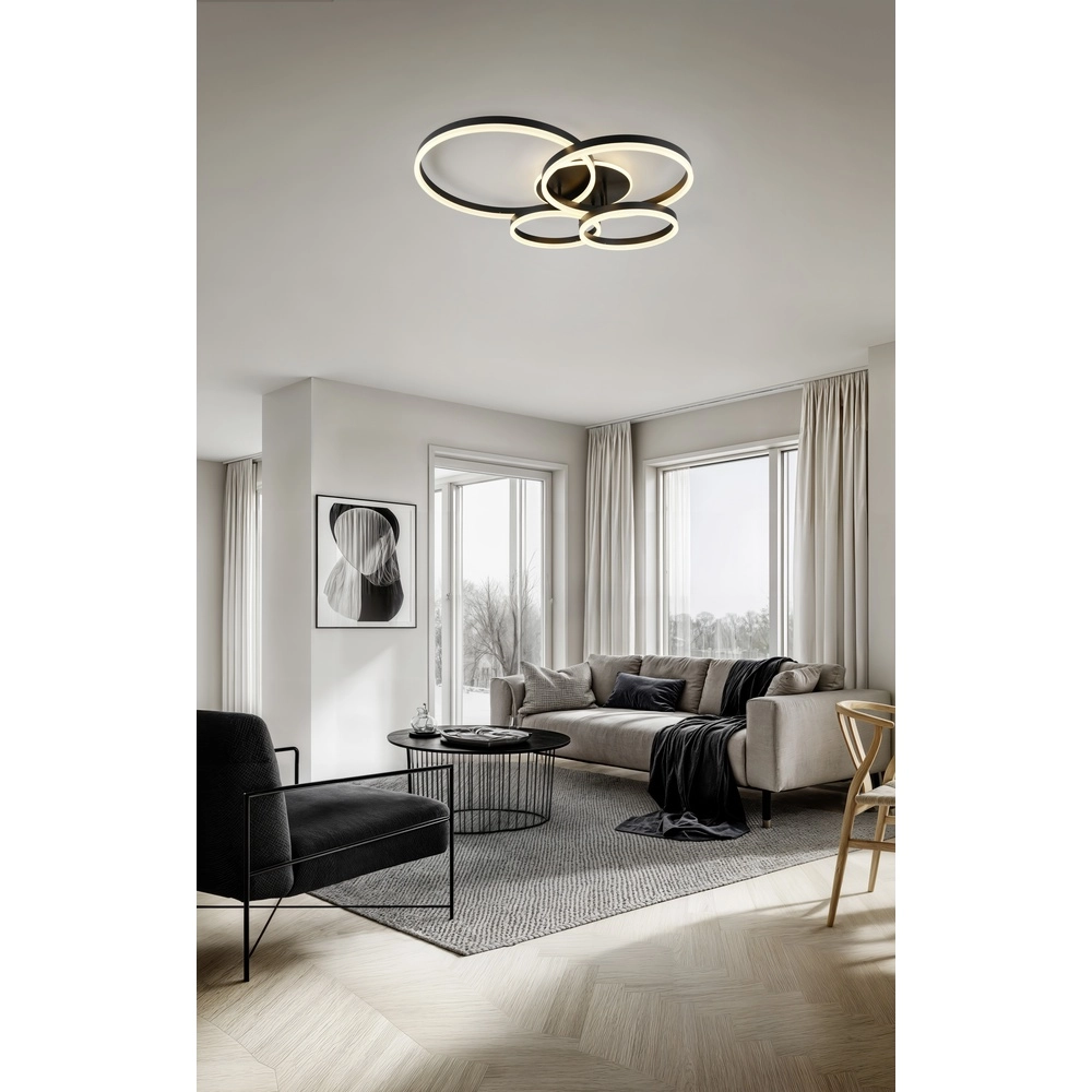 Ceiling lamp Drake black modern Trio 4017807657807