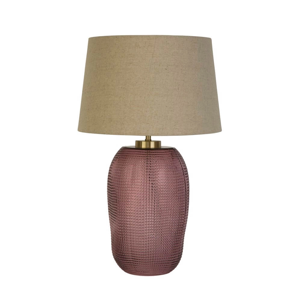 Table lamp Amethyst pink glass Searchlight 5053423273648