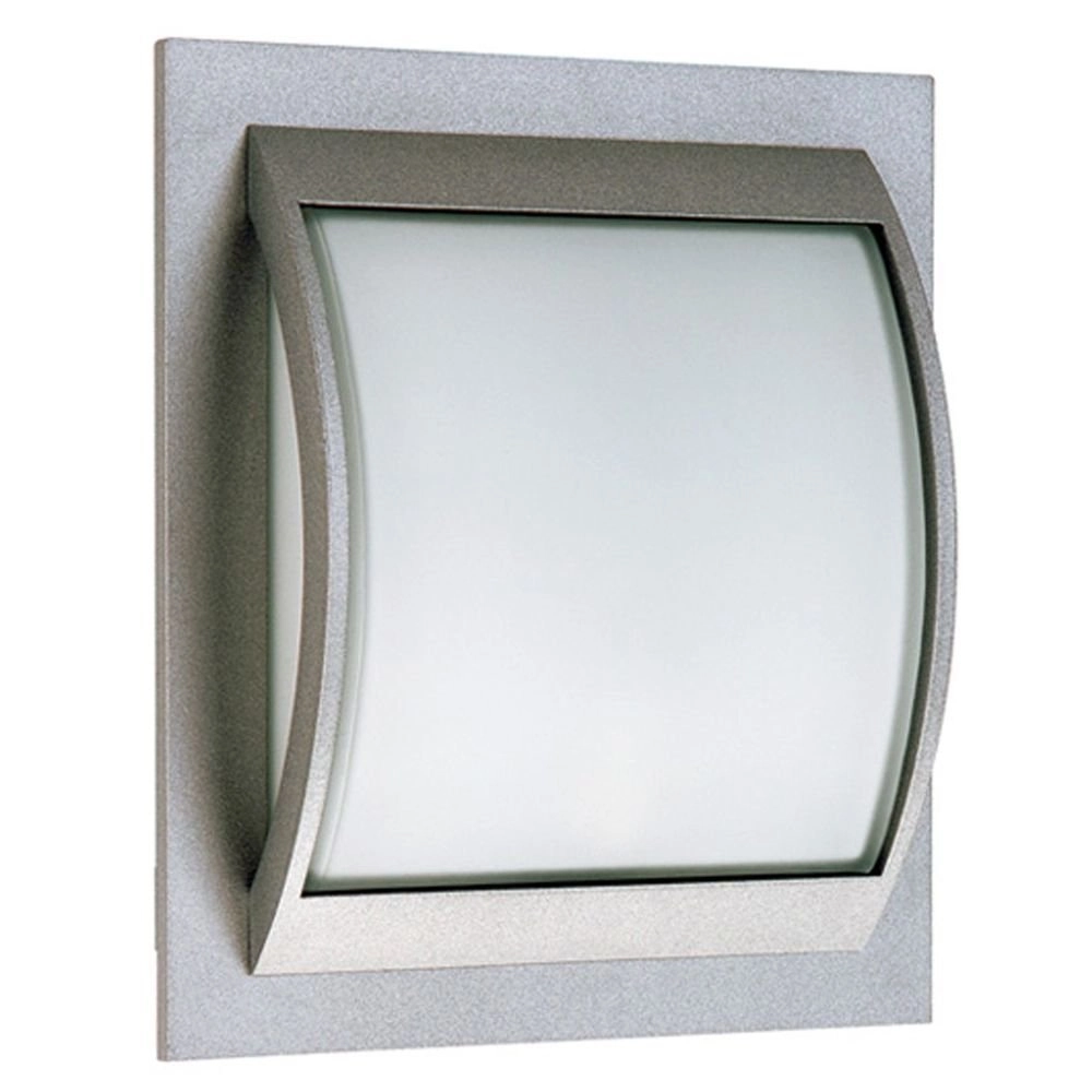 Outdoor light Square Curved Silver gray
