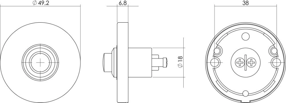 Round doorbell Chimea brass tumbled Intersteel 8714186119549