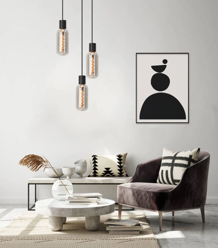 3-light pendant lamp Majone Round Black Eglo 9008606295289