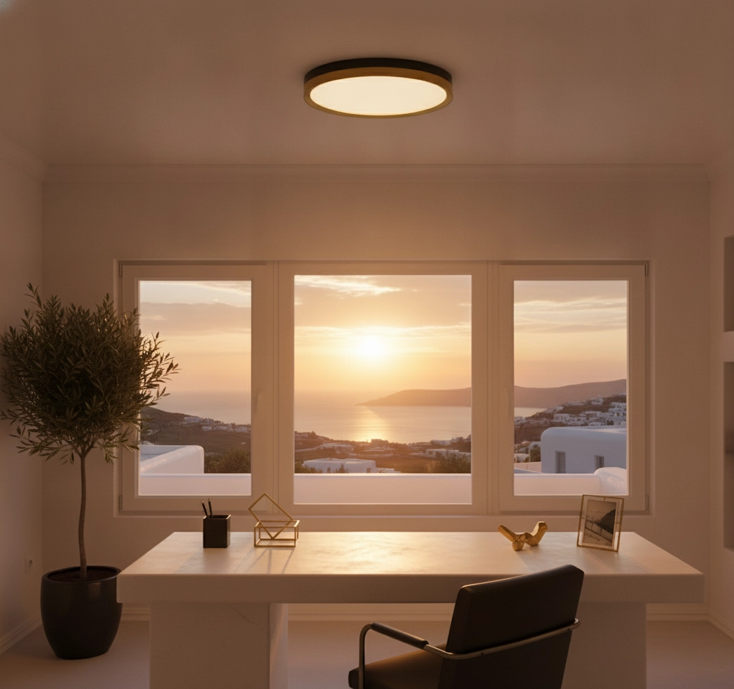 Ceiling light Cantria black with gold Ø 40cm