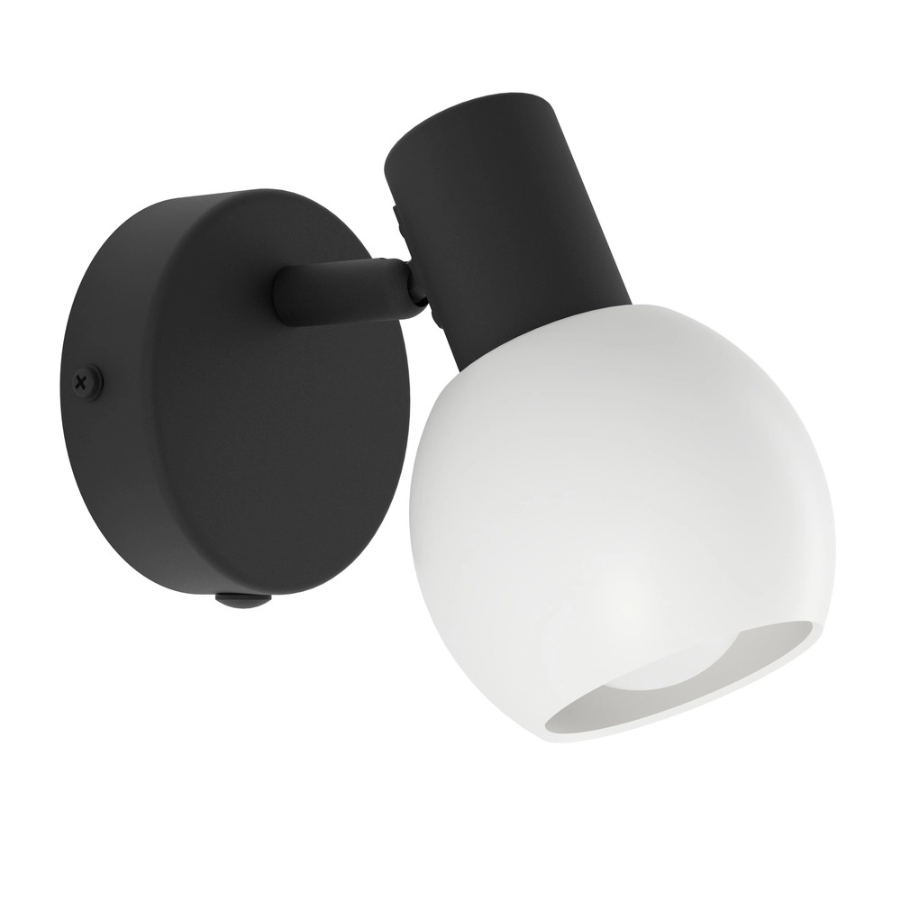Wall lamp Castellazo black with white glass Eglo 9008606392124