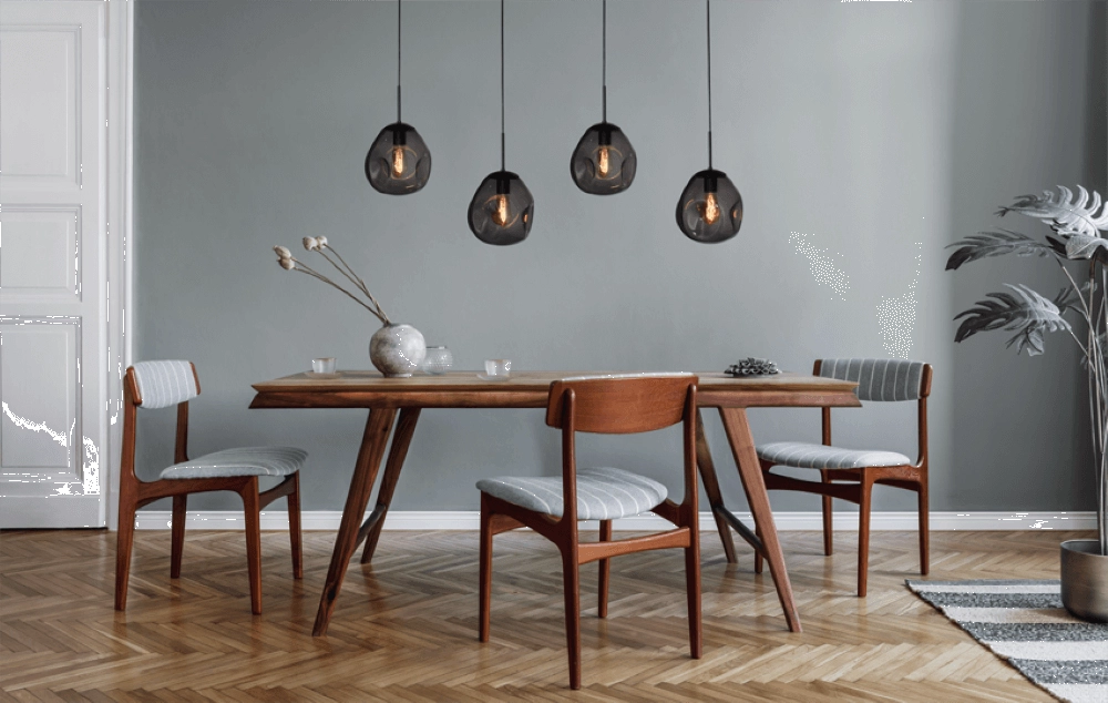 Hanging lamp Lava 4x smoke glass Ø 24cm Masterlight 8718121286105