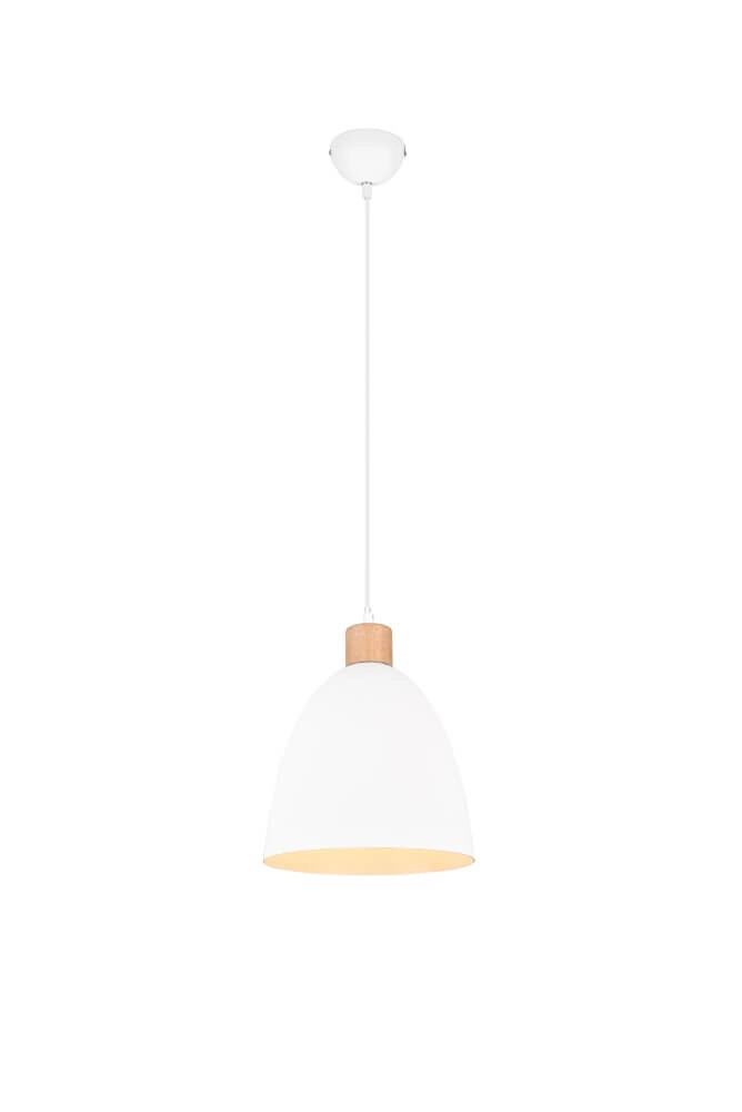 Hanging lamp Jagger white with wood brown Trio 4017807503180