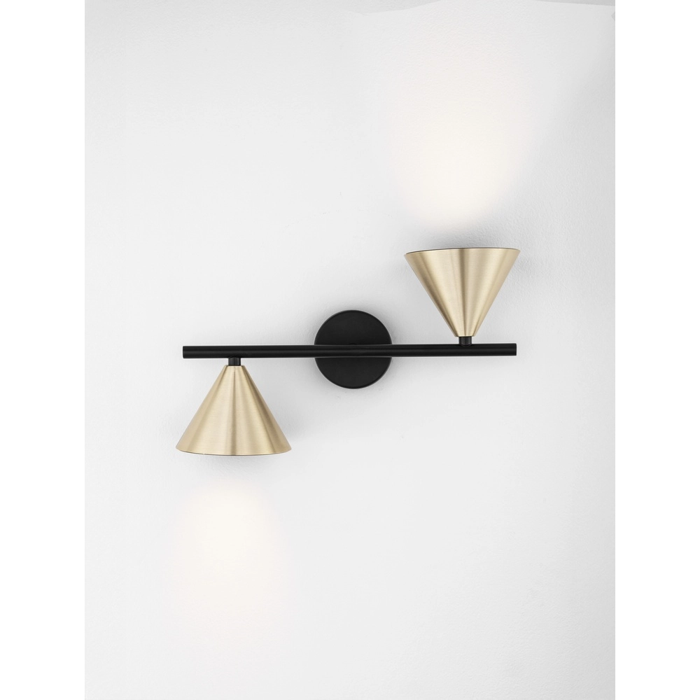 Wall lamp Conico Double Black with Gold Lyora 5212017475398