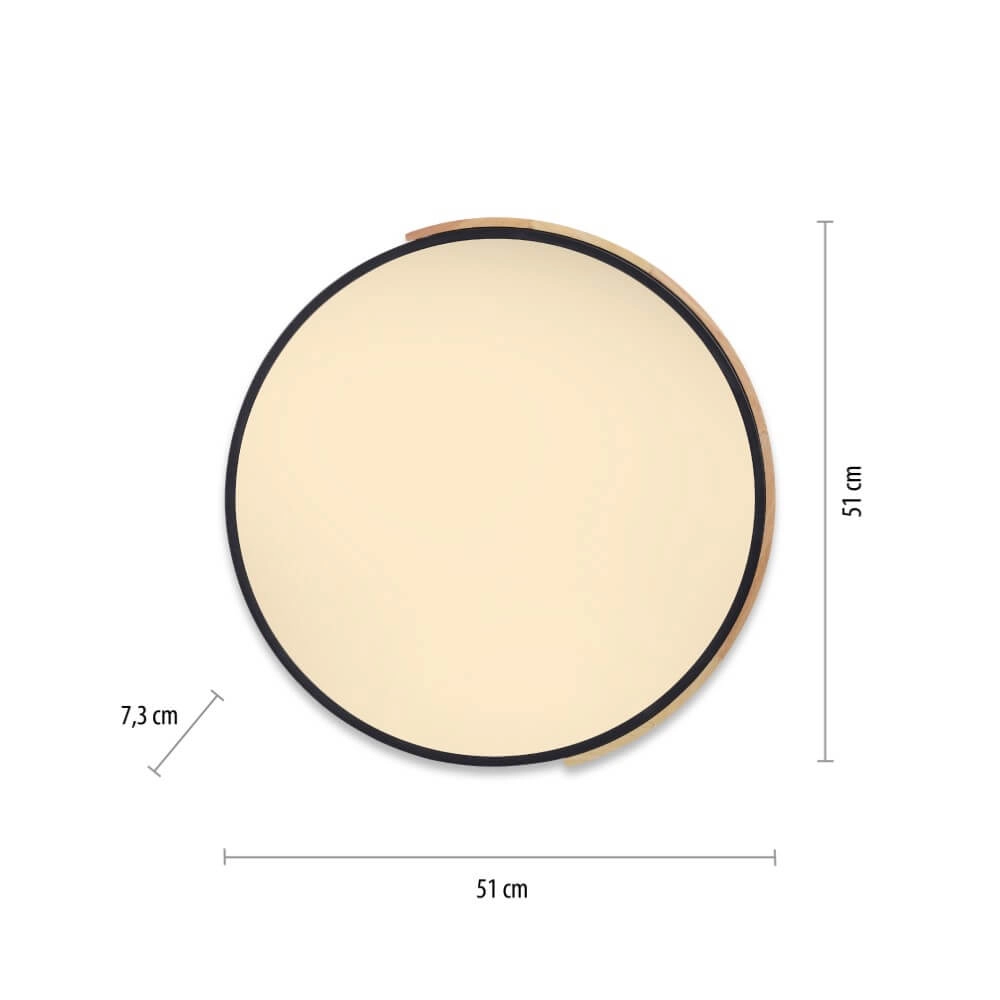 Round ceiling lamp Q-Bila black Paul Neuhaus 4012248366219