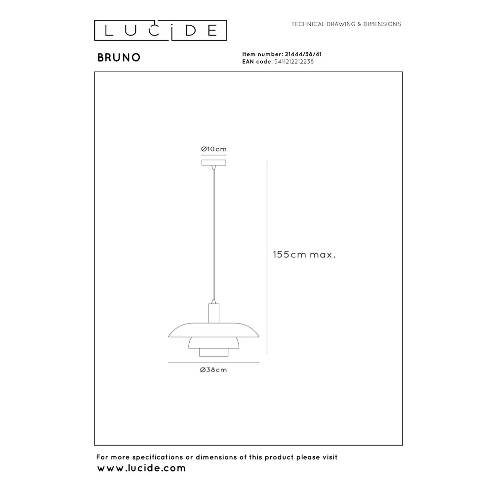 Design pendant lamp Bruno sand brown Lucide 5411212212238