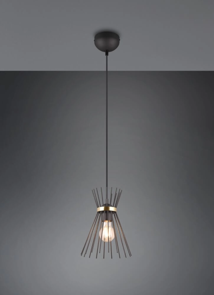 Hanging lamp Rod design black Trio 4017807576788
